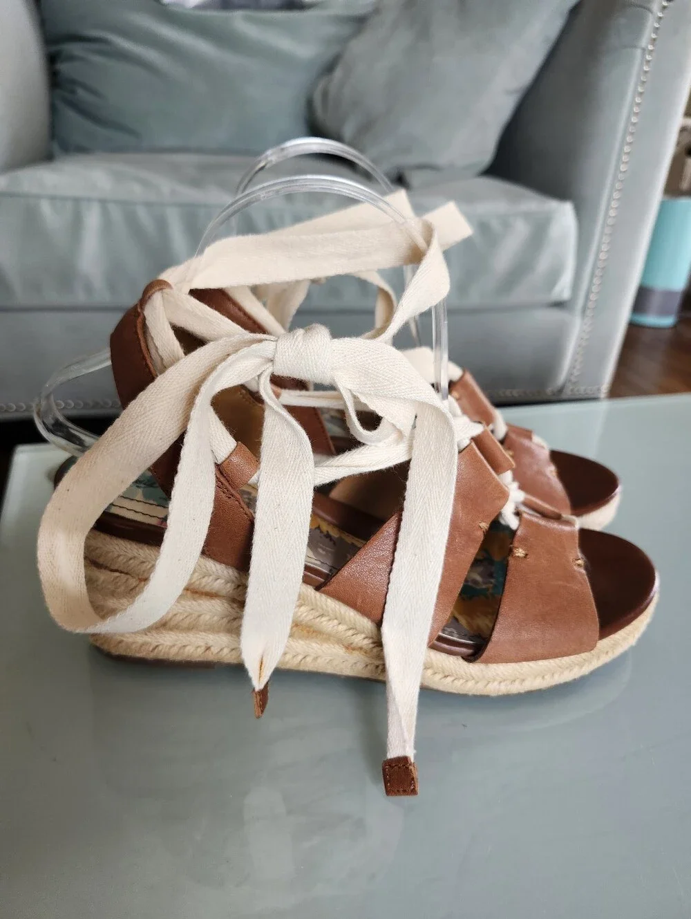 Patricia Nash RIVA Leather Wedge Espadrilles Size 9.5 Boho Retro 70's Hippie NEW